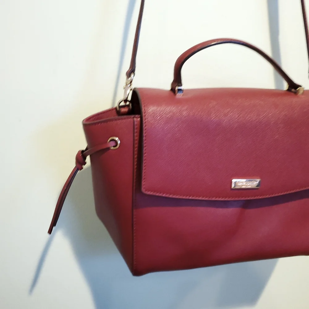 Kate Spade Lilah Laurel Burgundy Leather Satchel